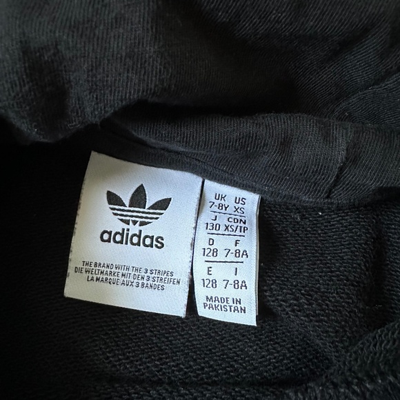 Boys Adidas Black White Hoodie - XS - Picture 4 of 4